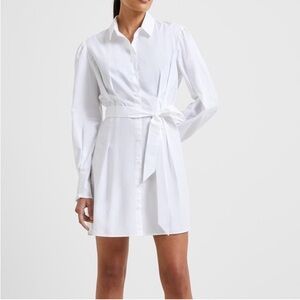 French Connection White Long Sleeve Dress